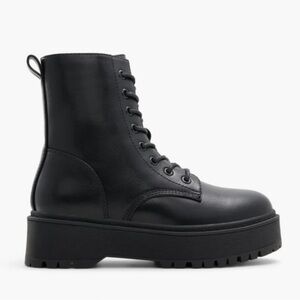 Call it Spring Jaydn Platform Combat Boots 7.5 Black New In Box Vegan Leather